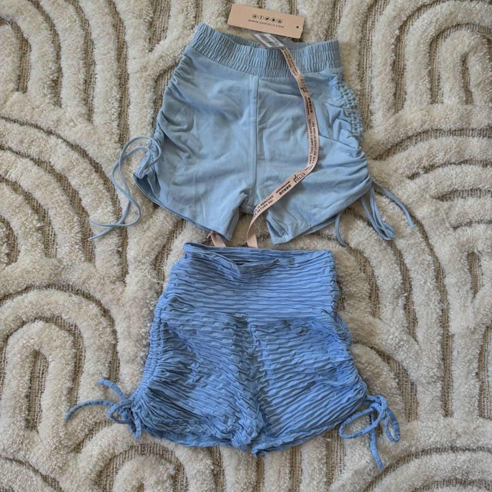 Oh Polly Light Blue and Blue Athletic Shorts
